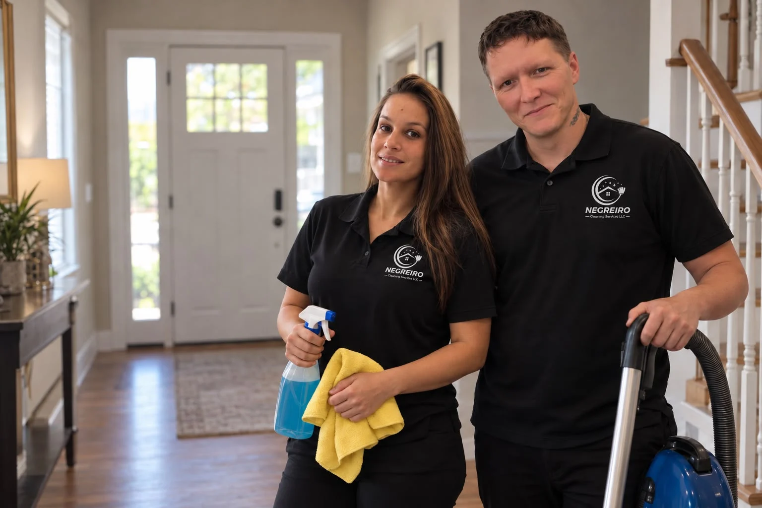 Thais and Joseph Negreiro of Negreiro Cleaning Services LLC in a Harrisburg PA home